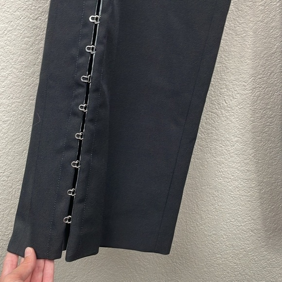 New Dion Lee Hook Detailed Wide Leg Trouser Pants Black Wool Blend Sz 6 - Picture 6 of 16